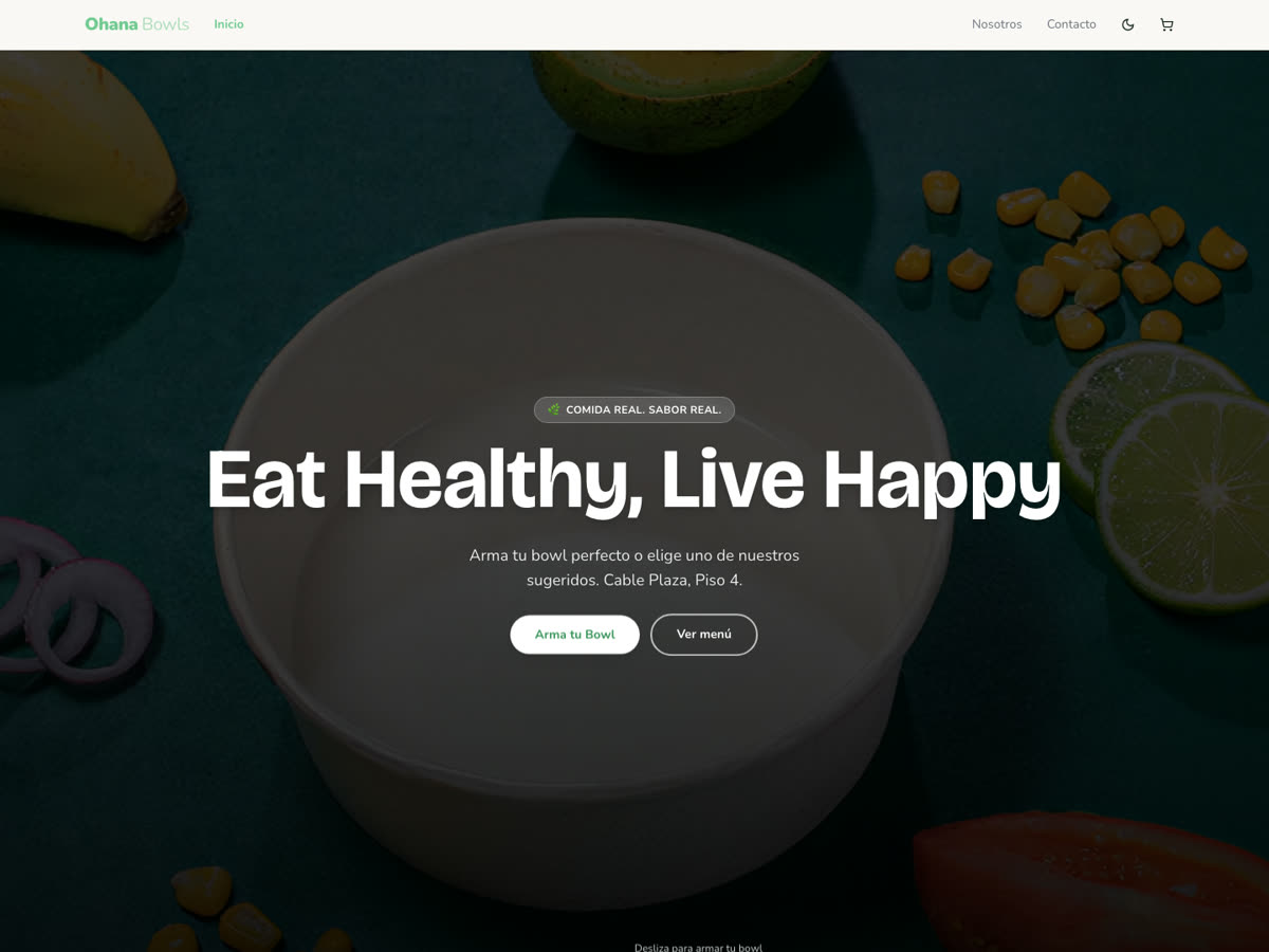 Sitio web de Ohana Bowls